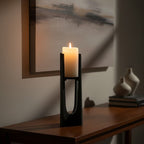 Small Washed Grey Finish Candle Holder