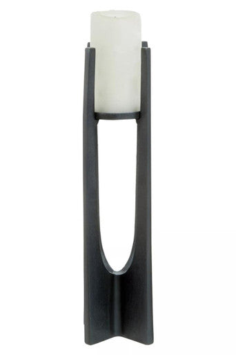 Large Grey Finish Candle Holder