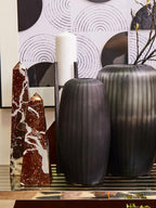 Large Grey Finish Candle Holder