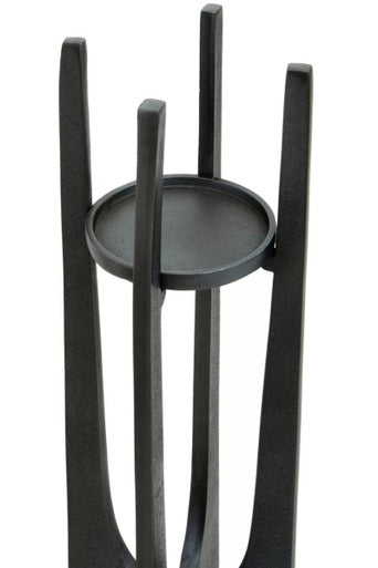 Large Grey Finish Candle Holder