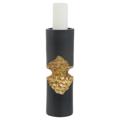 Small Black and Gold Finish Candle Holder