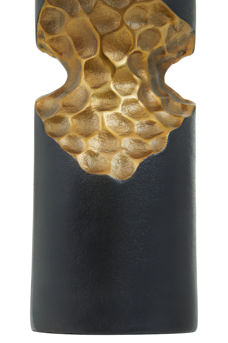 Small Black and Gold Finish Candle Holder
