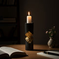 Small Black and Gold Finish Candle Holder