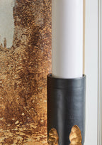 Large Black and Gold Finish Candle Holder
