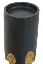 Large Black and Gold Finish Candle Holder