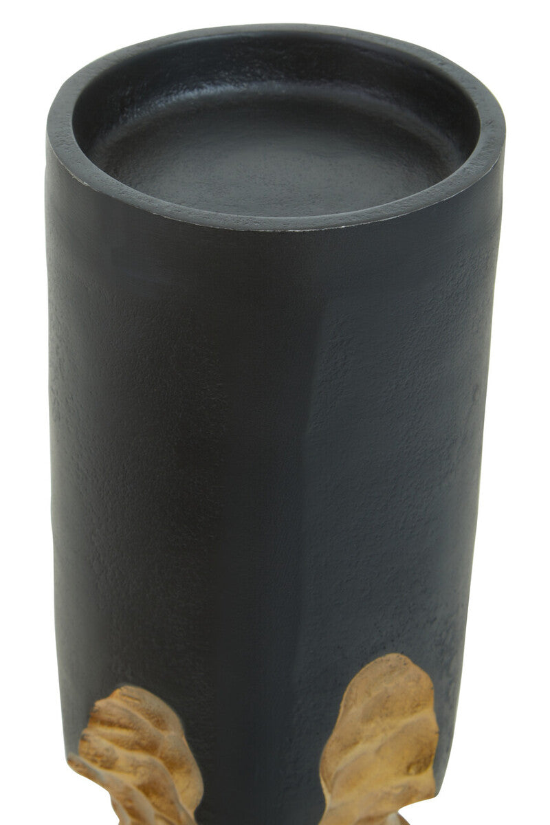 Large Black and Gold Finish Candle Holder