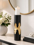 Large Black and Gold Finish Candle Holder
