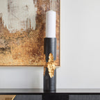 Large Black and Gold Finish Candle Holder