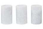 Set of Three White Marble Tealight Holders