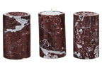 Set of Three Red Marble Tealight Holders