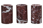 Set of Three Red Marble Tealight Holders
