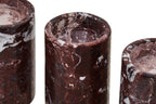 Set of Three Red Marble Tealight Holders