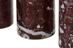 Set of Three Red Marble Tealight Holders