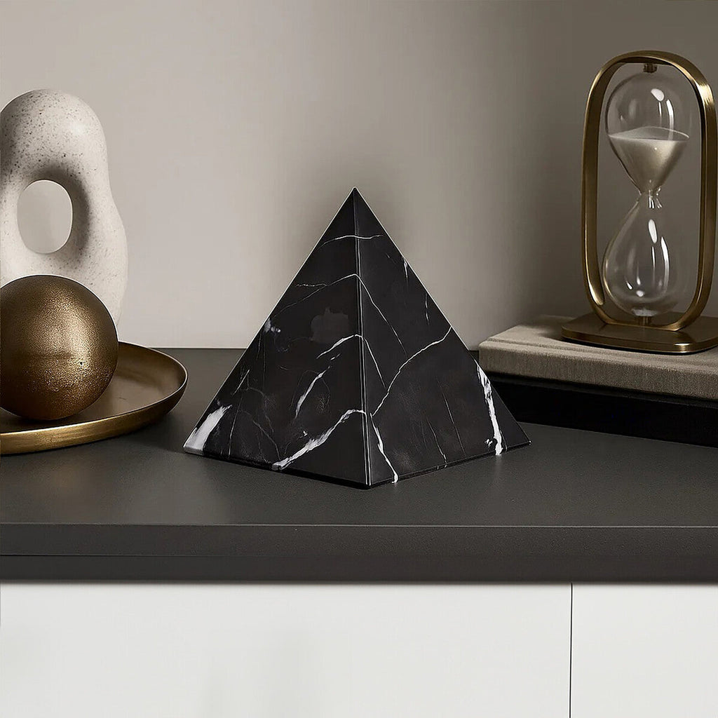 Black Marble Pyramid Ornament