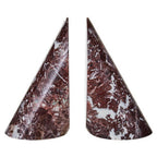 Set of Two Red Marble Bookends