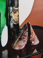 Set of Two Red Marble Bookends