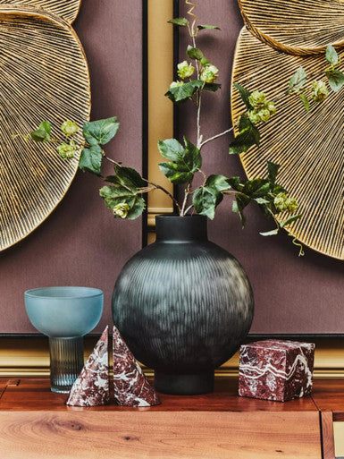 Set of Two Red Marble Bookends