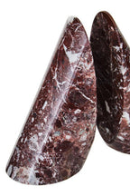 Set of Two Red Marble Bookends