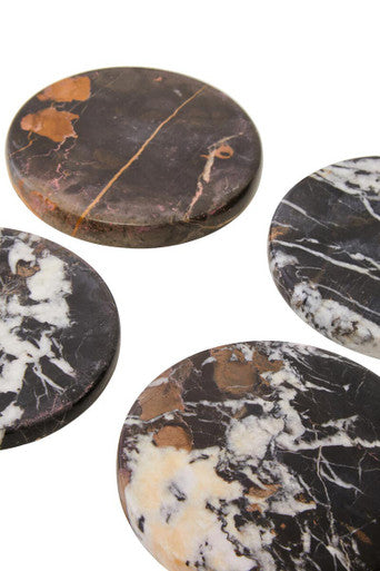 Set of 4 Black Marble Coasters