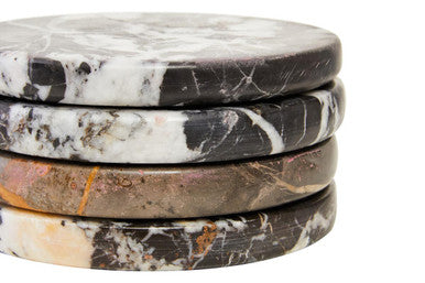 Set of 4 Black Marble Coasters