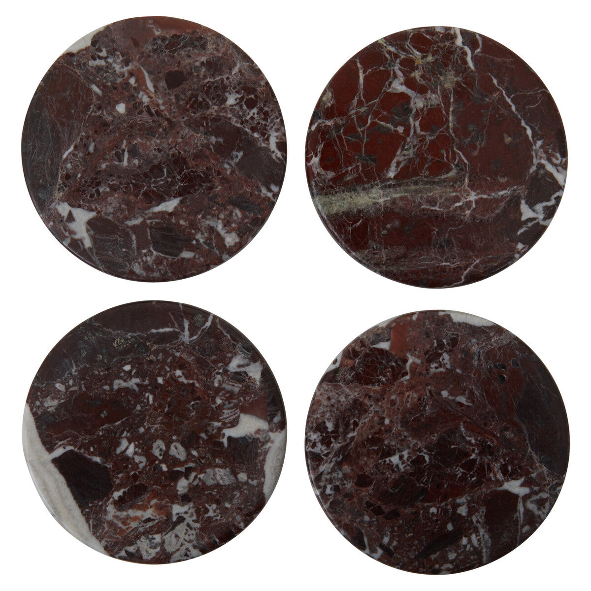 Set of 4 Red Marble Coasters