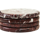 Set of 4 Red Marble Coasters