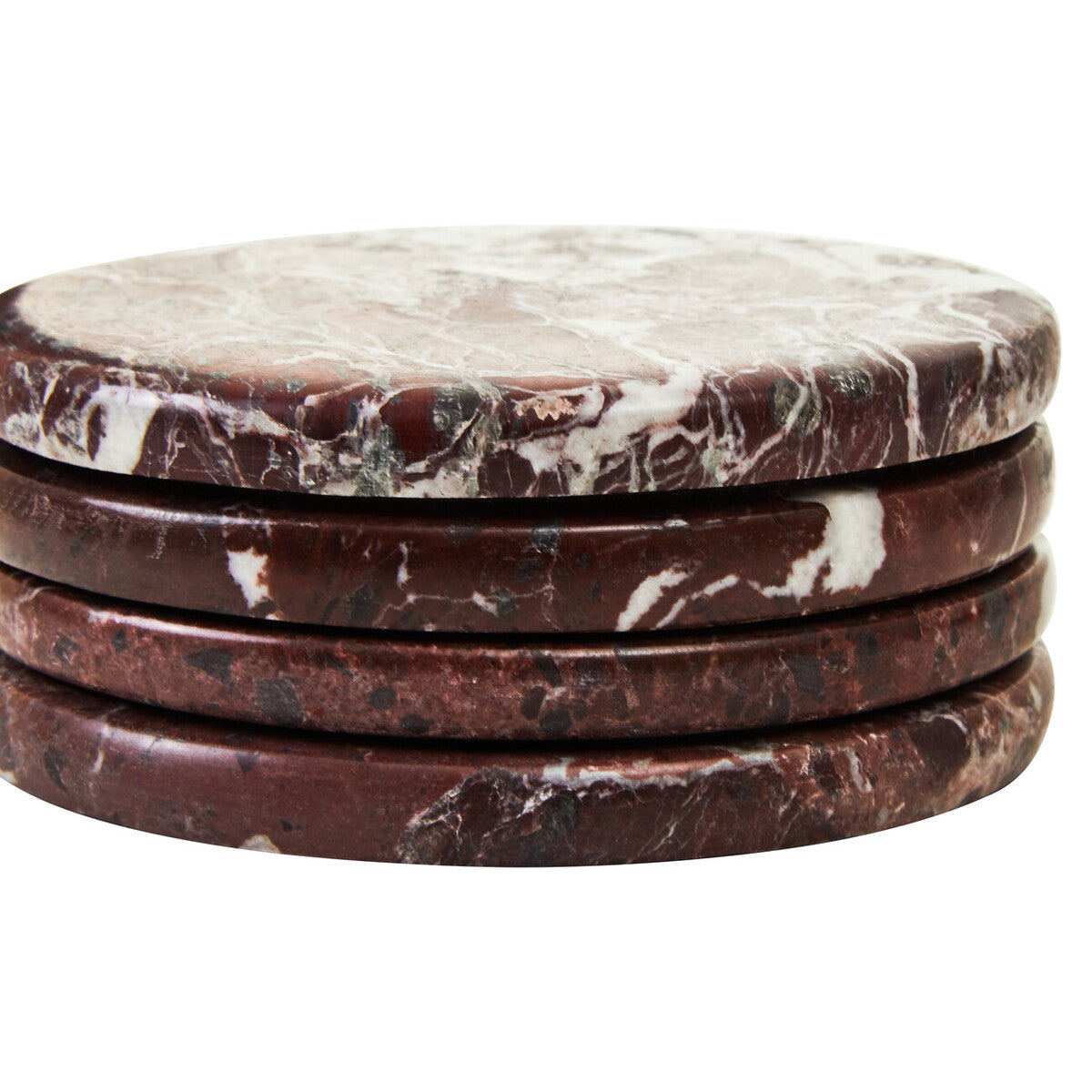Set of 4 Red Marble Coasters