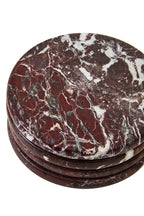 Set of 4 Red Marble Coasters