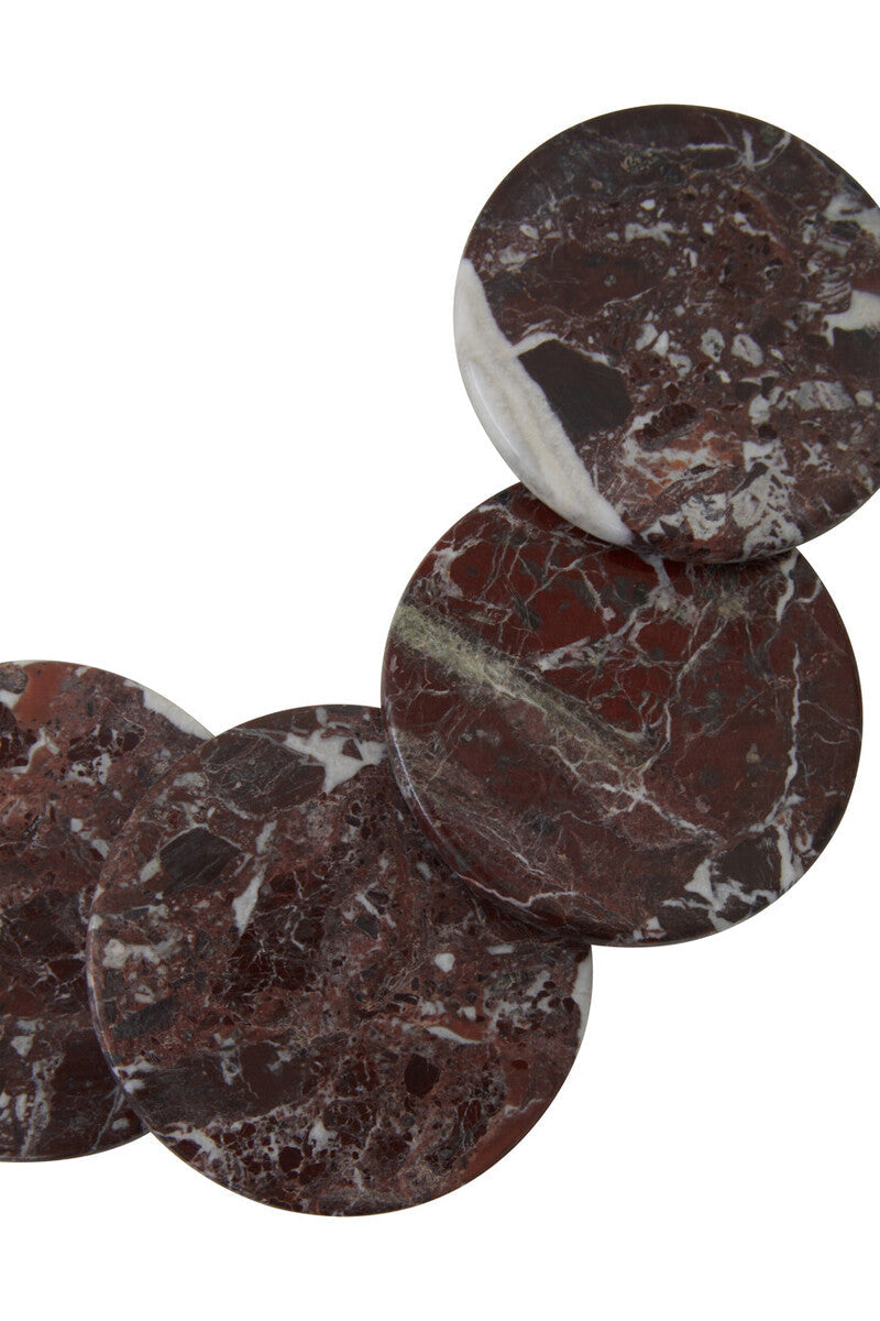 Set of 4 Red Marble Coasters