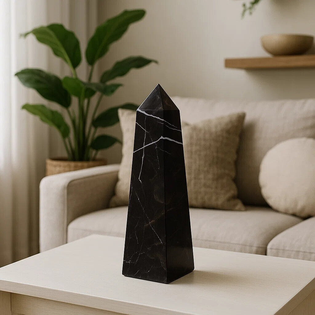 Small Black Marble Obelisk