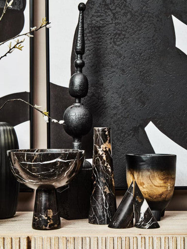 Black Marble Tapered Vase | Salmo
