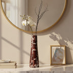 Red Marble Tapered Vase