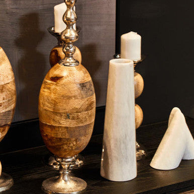 White Marble Tapered Vase
