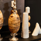 White Marble Tapered Vase