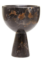 Small Black Marble Pedestal Bowl
