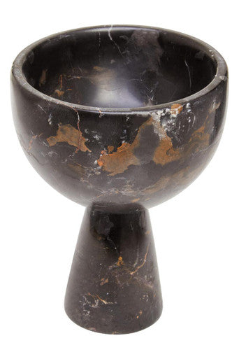 Small Black Marble Pedestal Bowl