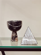 Small Black Marble Pedestal Bowl
