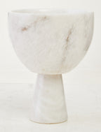 Small White Marble Pedestal Bowl