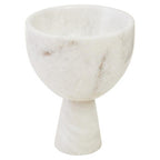 Small White Marble Pedestal Bowl