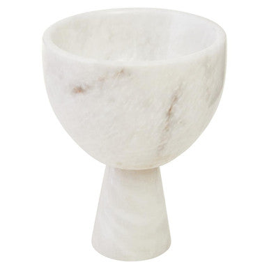 Small White Marble Pedestal Bowl