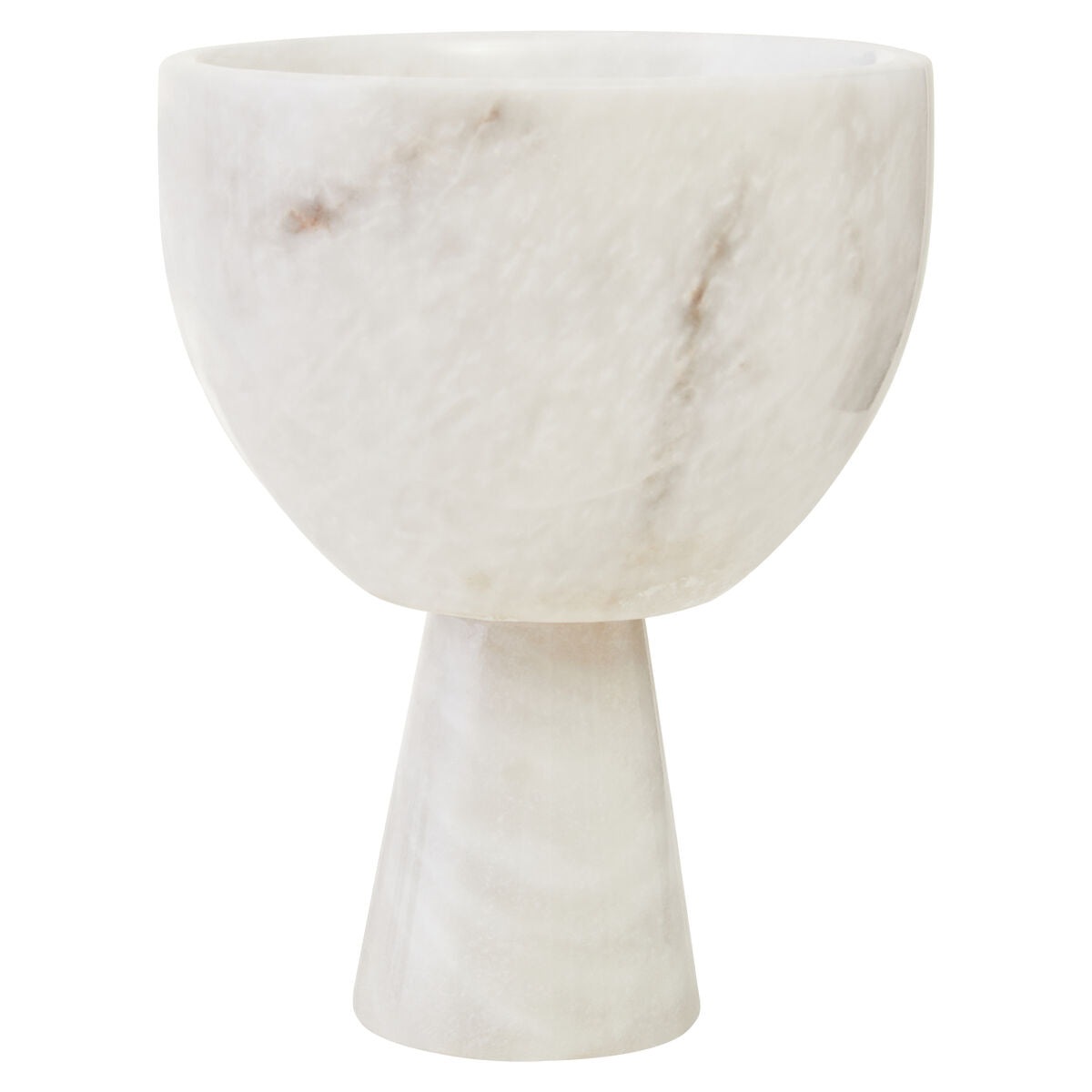 Small White Marble Pedestal Bowl