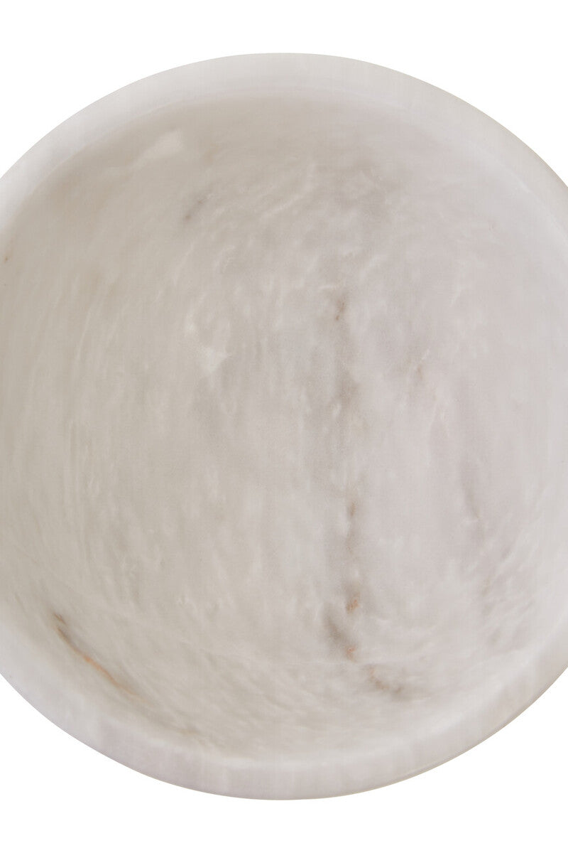 Small White Marble Pedestal Bowl