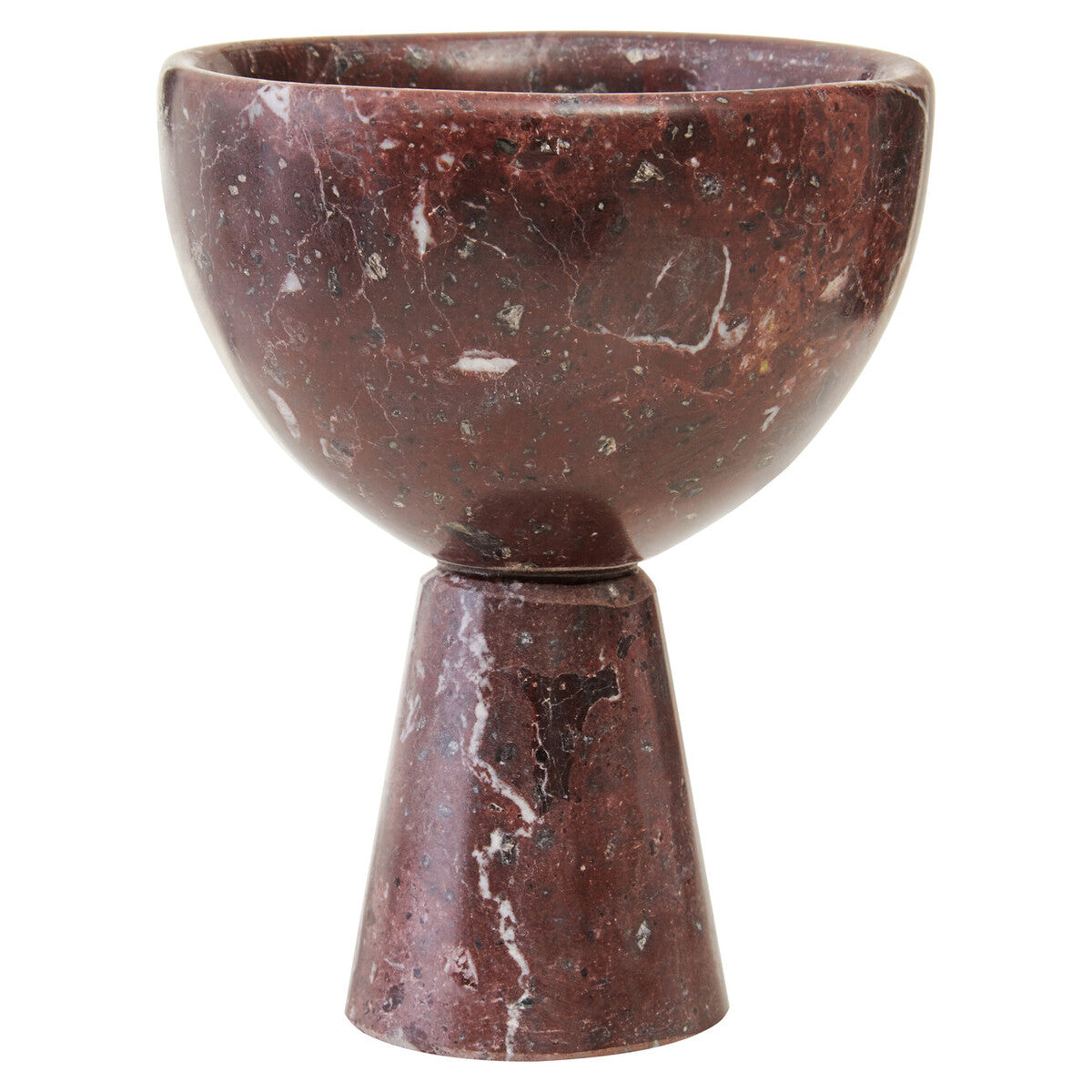 Small Red Marble Pedestal Bowl