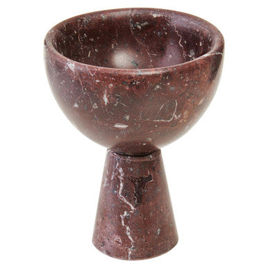 Small Red Marble Pedestal Bowl