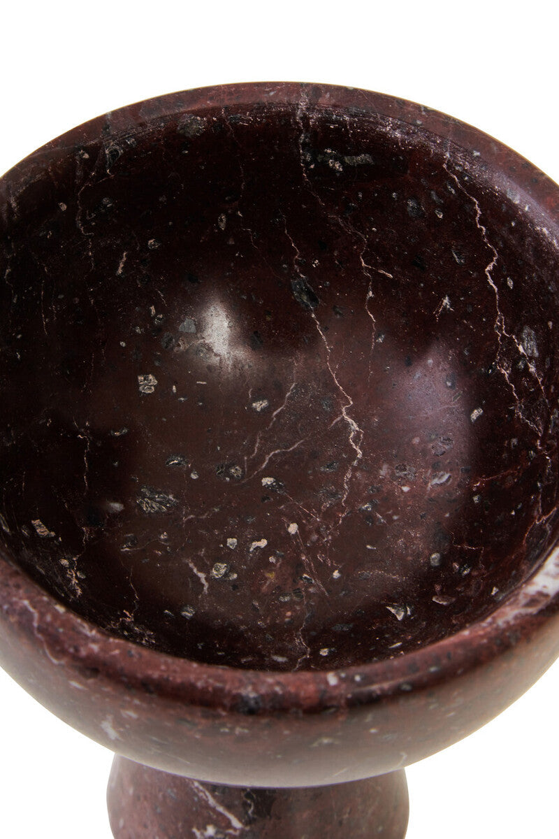 Small Red Marble Pedestal Bowl