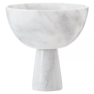 Large White Marble Pedestal Bowl