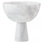 Large White Marble Pedestal Bowl