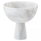 Large White Marble Pedestal Bowl