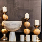 Large White Marble Pedestal Bowl