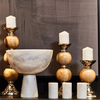 Large White Marble Pedestal Bowl